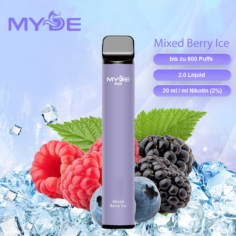 Einweg E-Zigarette MYDE Plus 600 Mixed Berry Ice