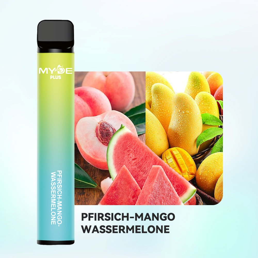Einweg E-Zigaretten 10 x MYDE Plus 600 Pfirsich-Mango-Melone